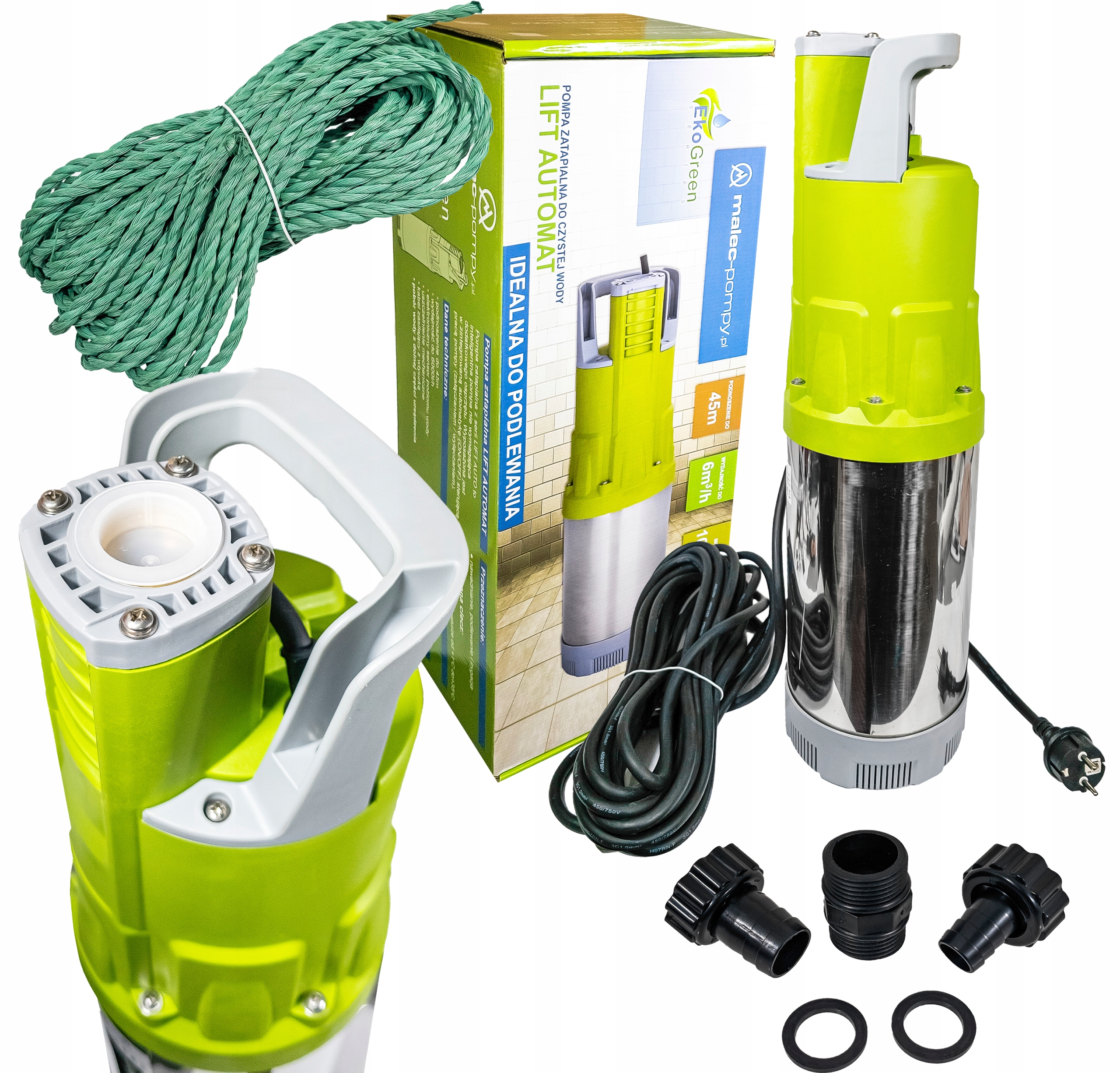 Pompa Zatapialna Wody Czystej Deszczówki Podlewania Automatyczna Malec