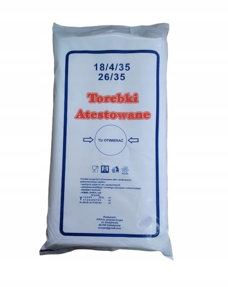 

Torebki Foliowe Śniadaniowe Mocne 26x35 18x4x35