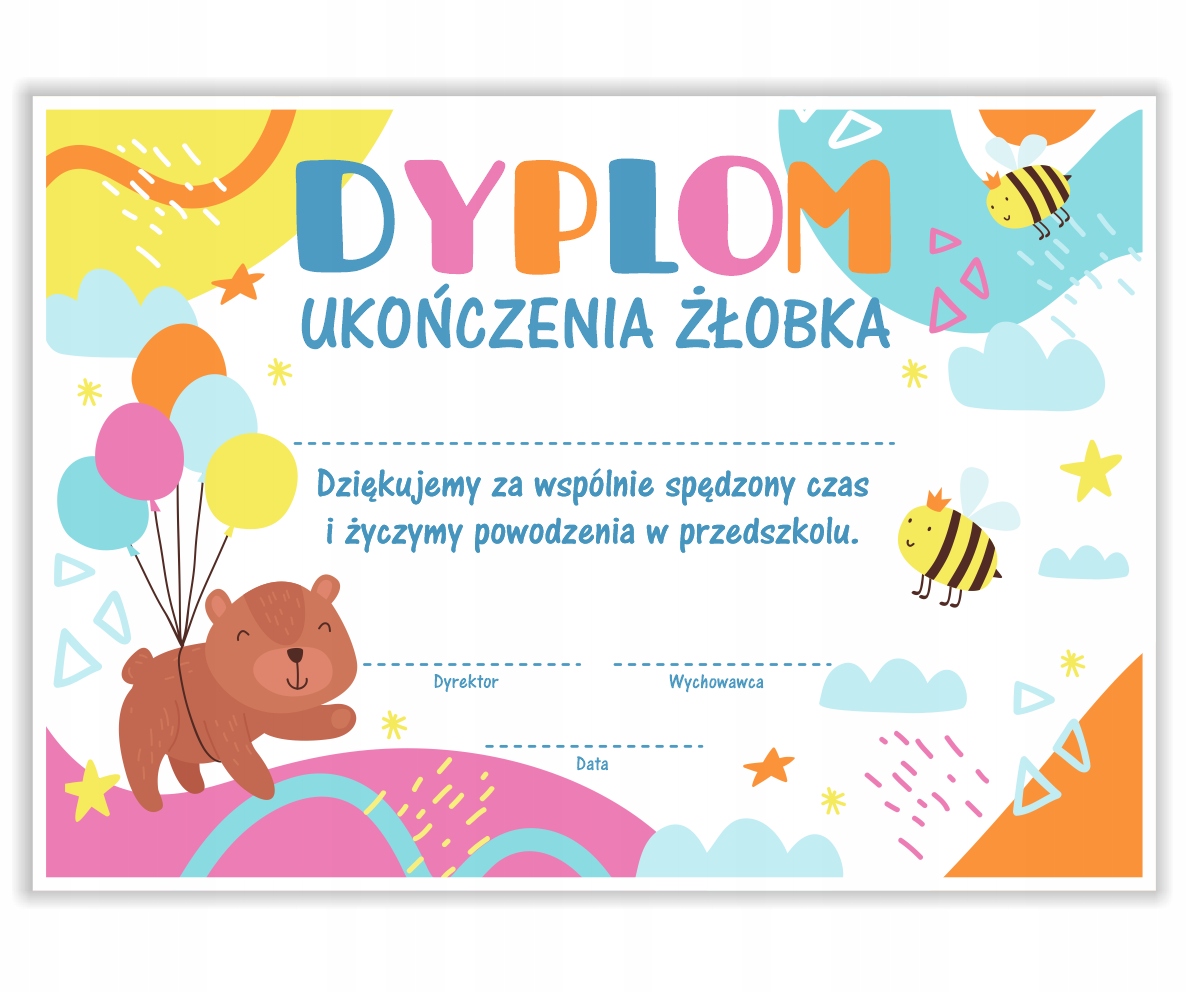 

Dyplom: Ukończenia Żłobka (wzór 24) format A4