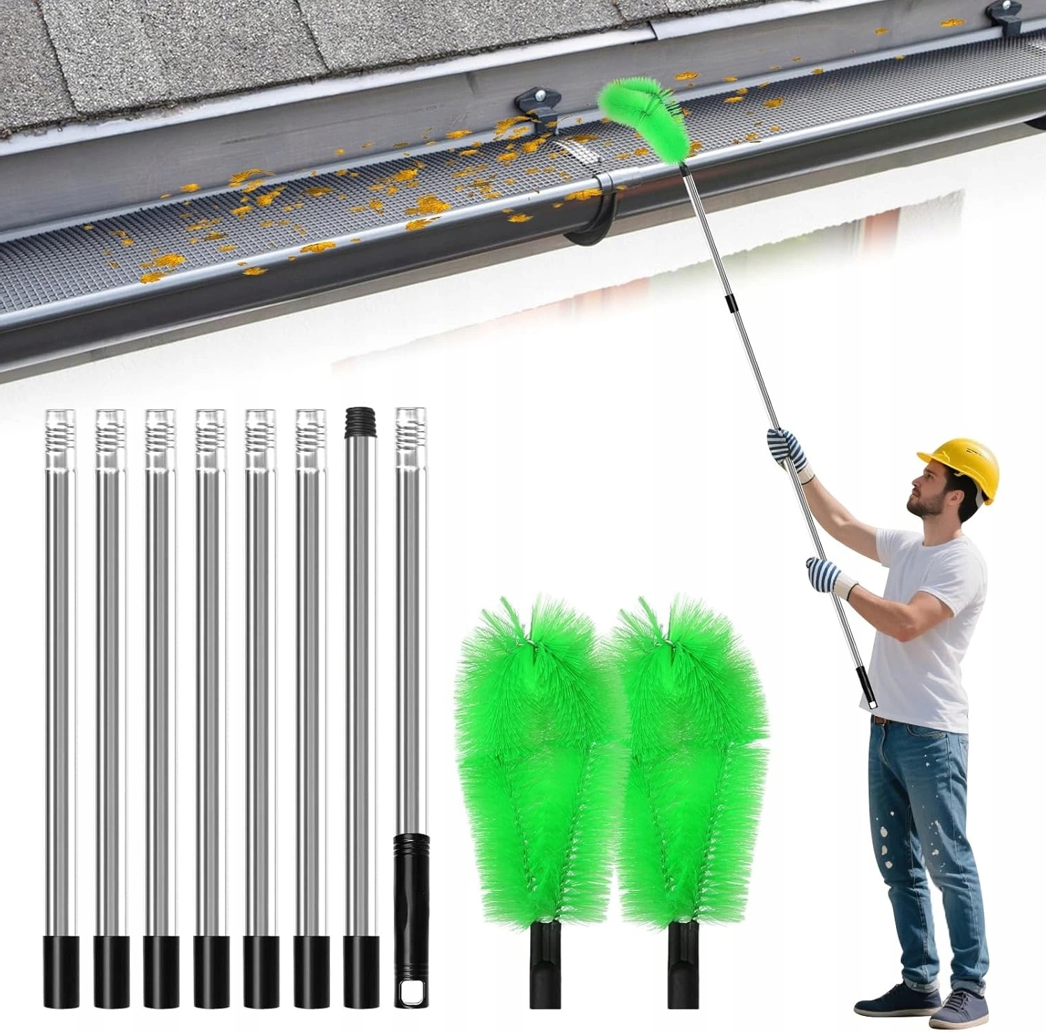 Teleskopický Kartáč Na Čištění Listí, Sněhu, Špíny A Rozlitých Trubek
