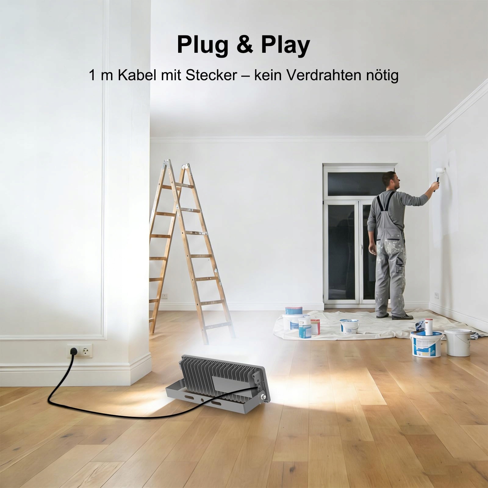 Reflektor LED Super Jasny Wodoodporny Na Zewnątrz Mocny 100W IP67 POWFUL — miniatura 2