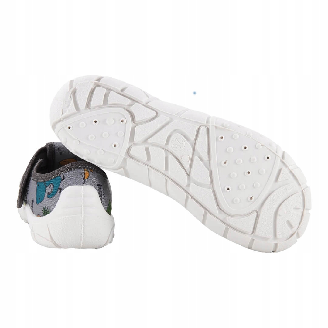 Raweks papcie do przedszkola na rzep dinozaury kapcie zmienne chłopięce 34 Kolor szary