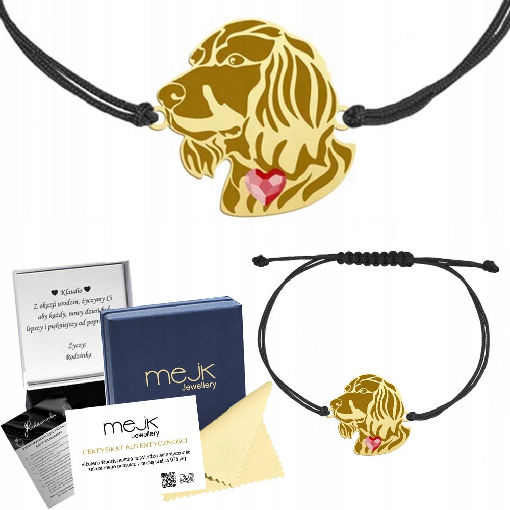 Zlatý náramek s německým plašičem 925 Šňůra Dárek Gravírování Bonus