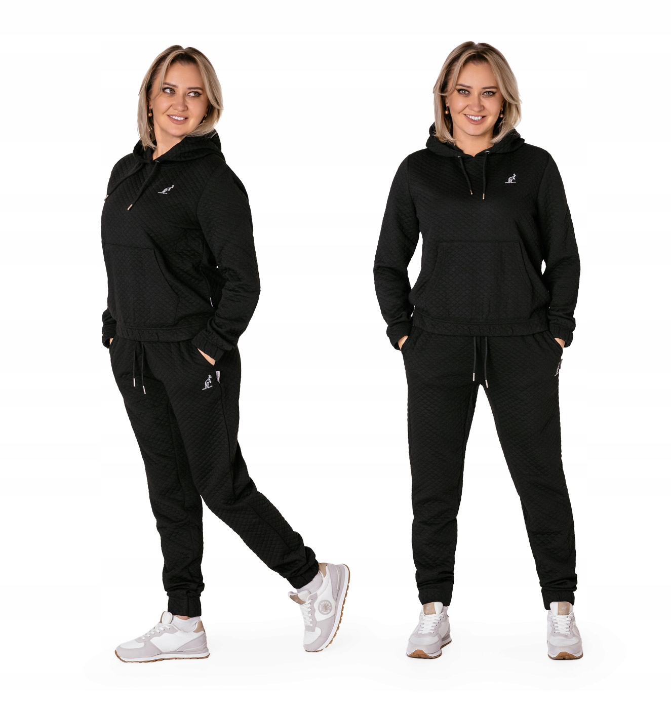 Komplet Dresowy Sportowy Treningowy Damski Spodnie Bluza Dres Kangur 01 M