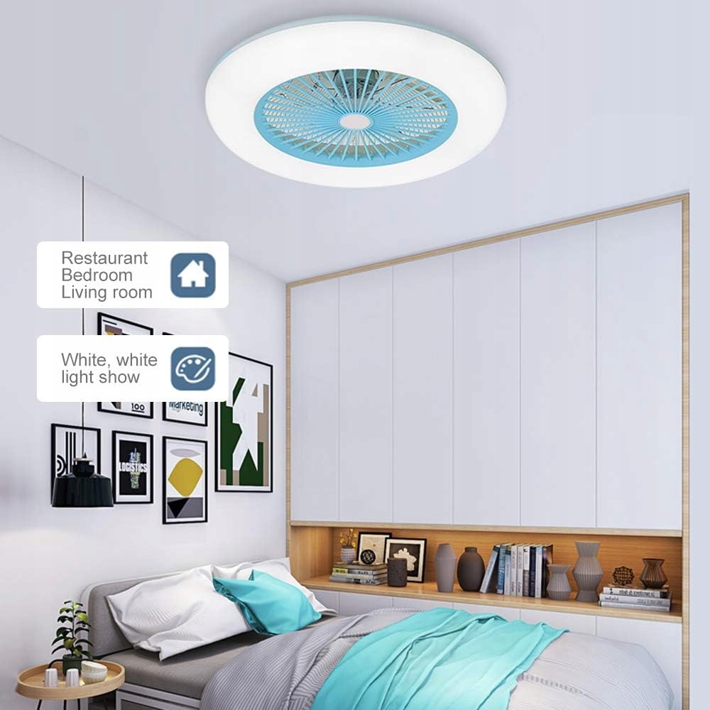 LAMPA SUFITOWA Z WENTYLATOREM PLAFON LED 3 PRĘDKOŚCI NIEBIESKA EAN (GTIN) 0791330746354