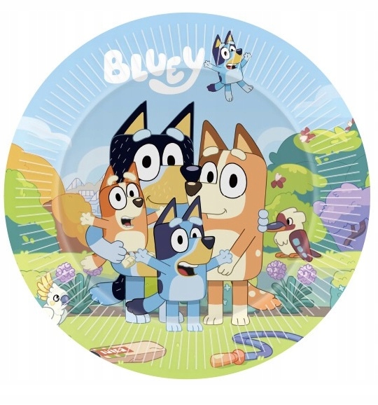 TALERZYKI BLUEY i BINGO urodziny GRATIS naklejki