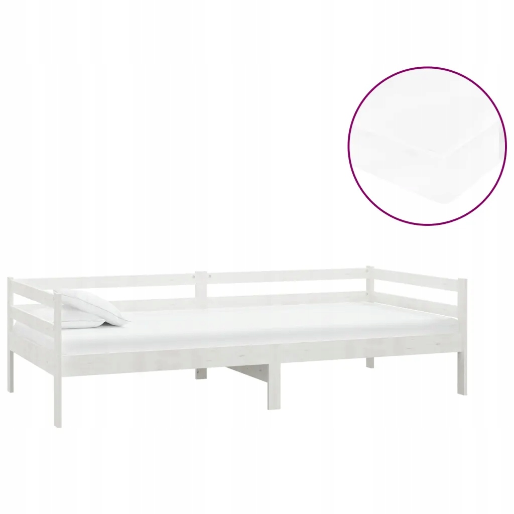 Bílá denní postel s matrací 90x200 cm, masivní borovicové dřevo