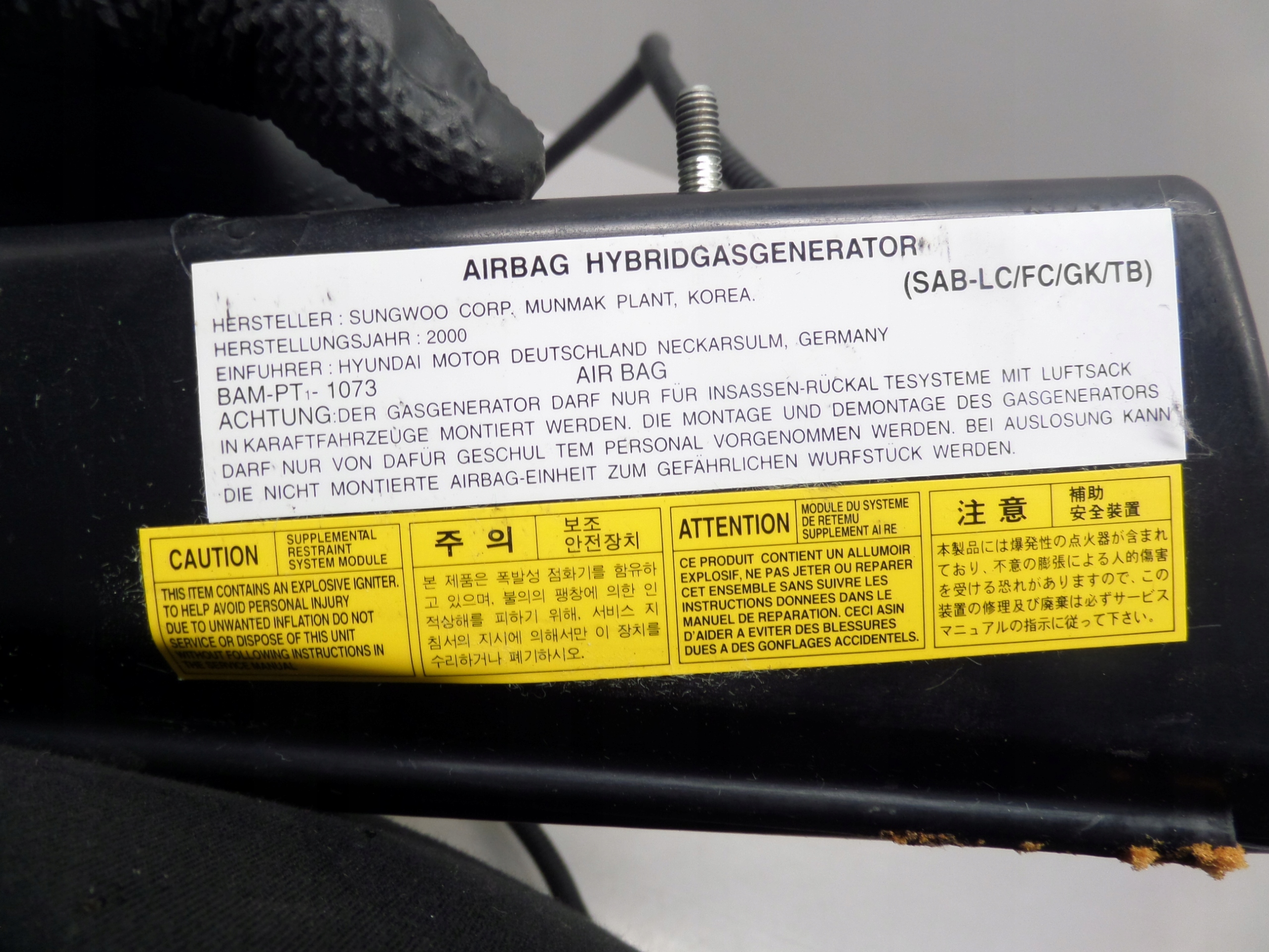 Airbag AIRBAG SITZ Seitlich rechts HYUNDAI MATRIX 00-10