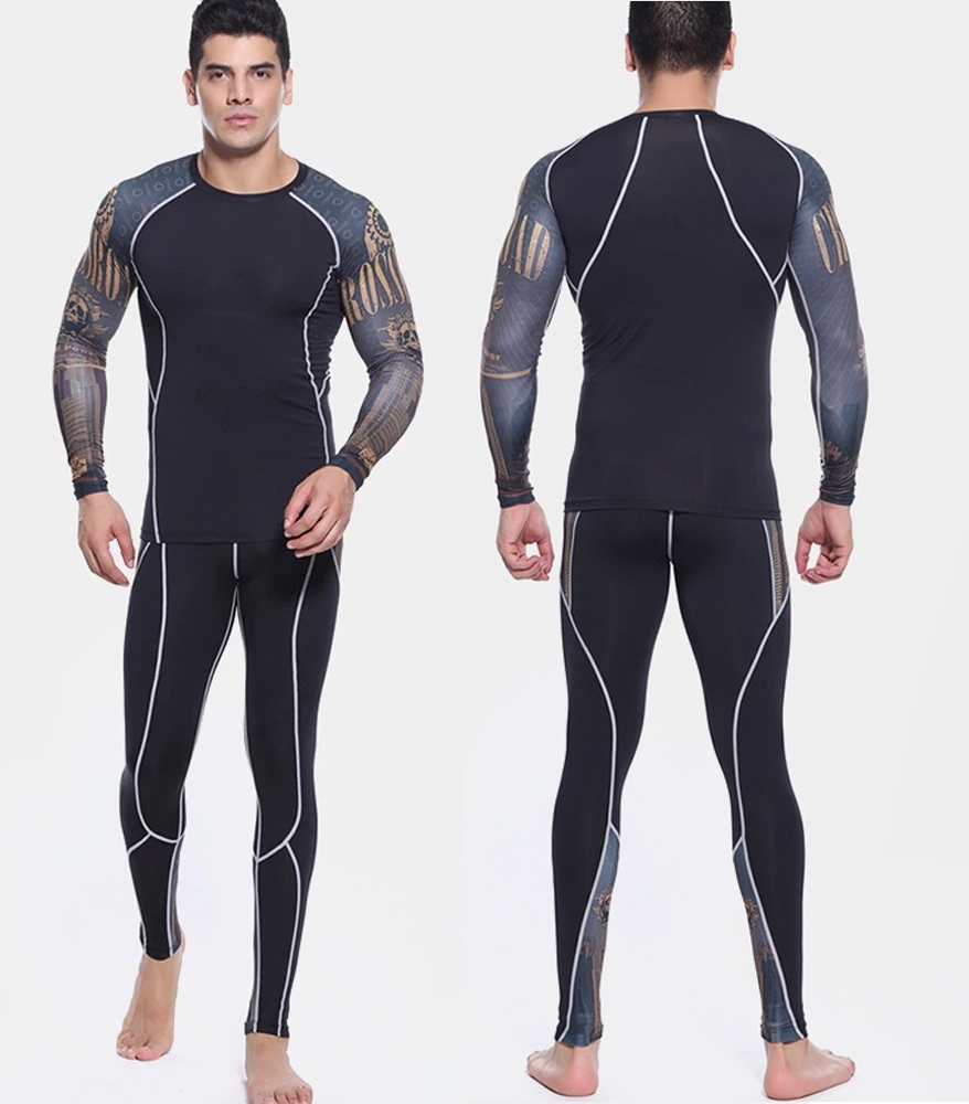 RASHGUARD LEGINSY NA TRENNING SIŁOWIENIE MMA XL Kolekcja Rashguard + Legginsy