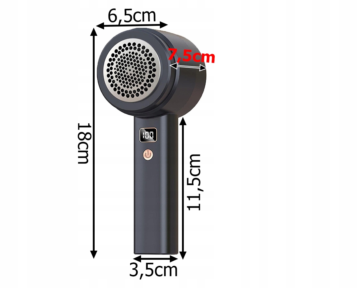 DUŻA MOCNA GOLARKA DO UBRAŃ TAPICERKI SWETRÓW AKUMULATOROWA 3 TRYBY PRACY EAN (GTIN) 5907451352847