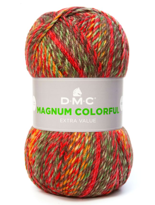 příze DMC Magnum Colorful kol. 011 červeno-zeleno-hnědá