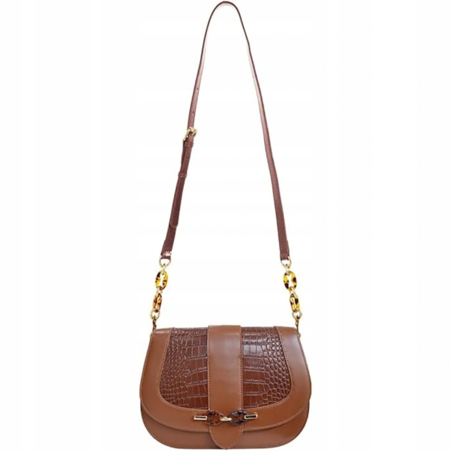 Dámská kabelka Lamarthe Paris kožená hnědá přes rameno kožená crossbody