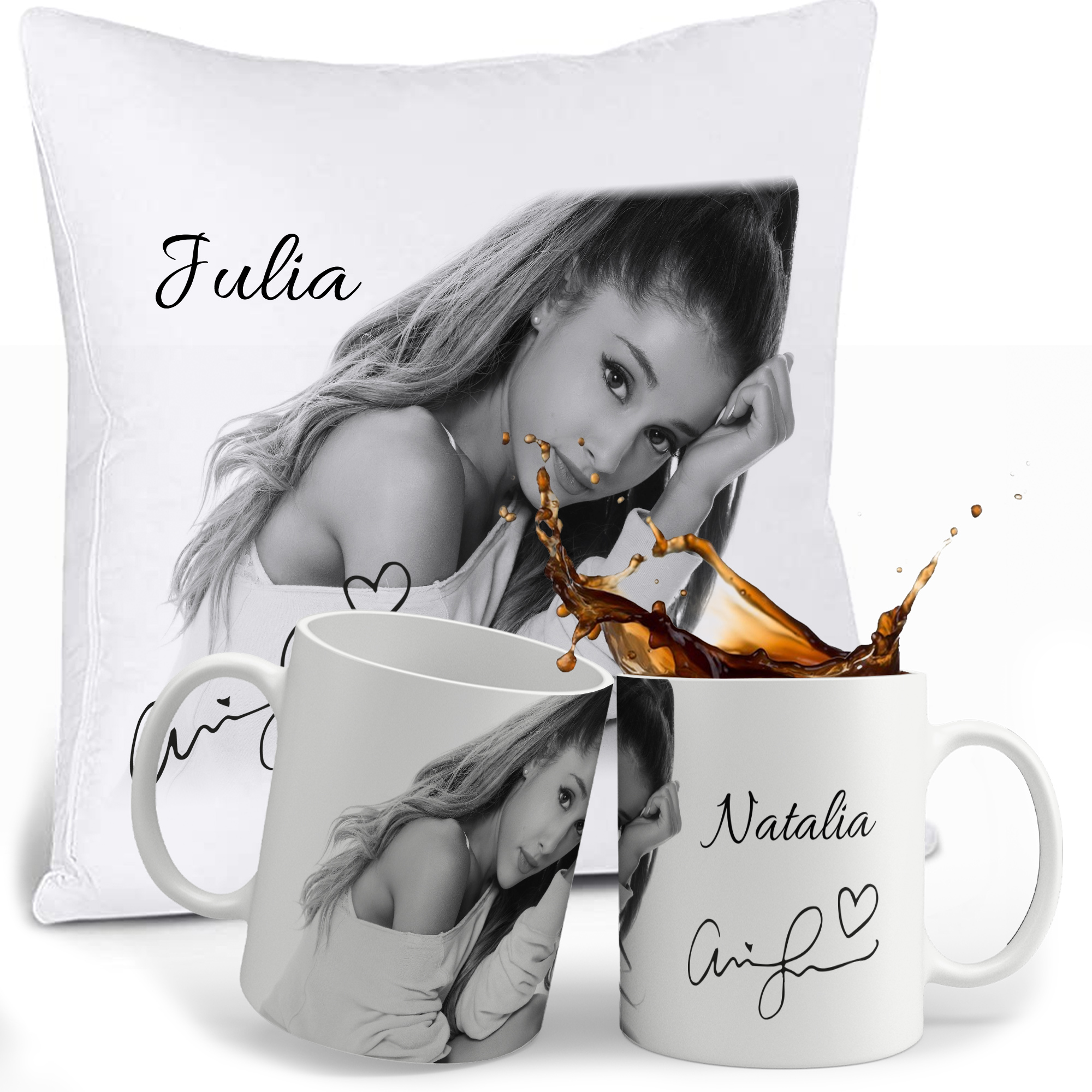 

Zestaw Ariana Grande Kubek Poduszka Imie