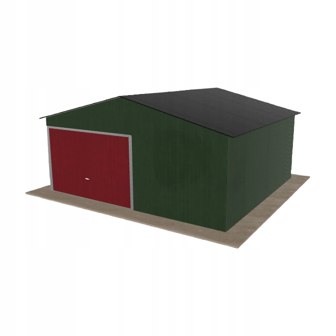Plechová garáž 5.5x5 m jednopolohová dvouspádová zelená