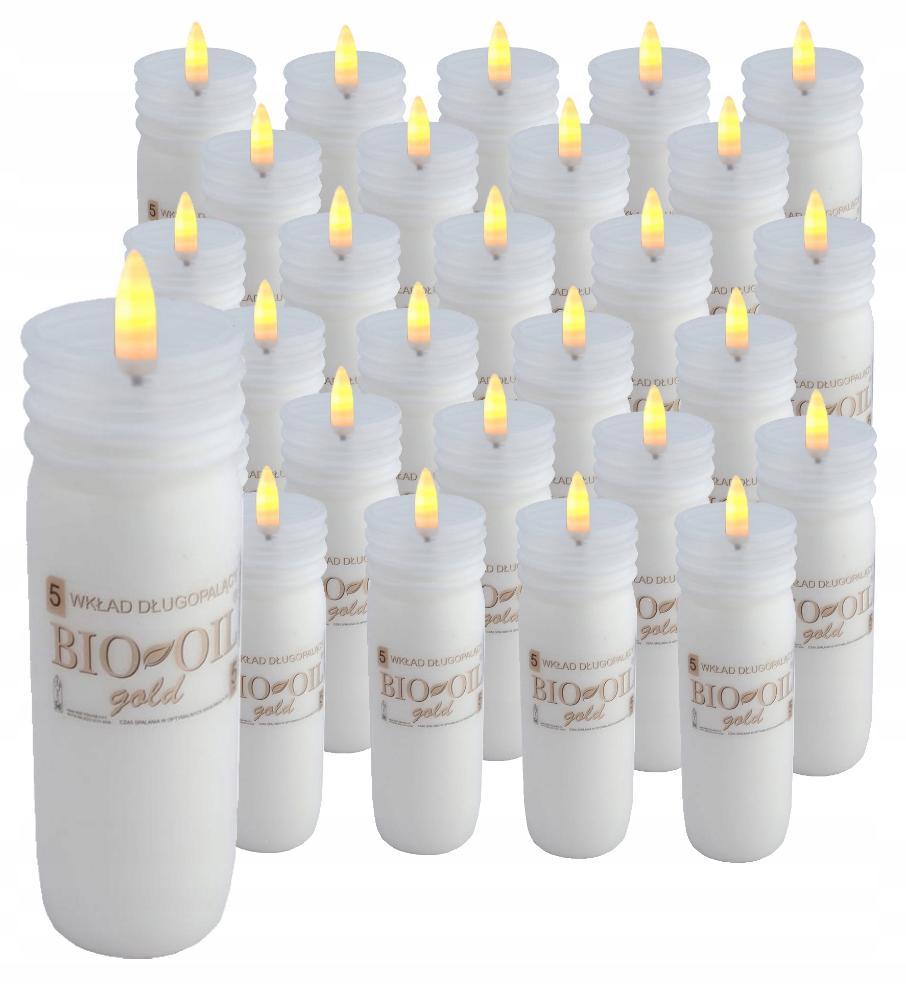 Náplně do hřbitovních svíček Olejové svíčky do 120h Gold 5 Bio-oil 28 kusů