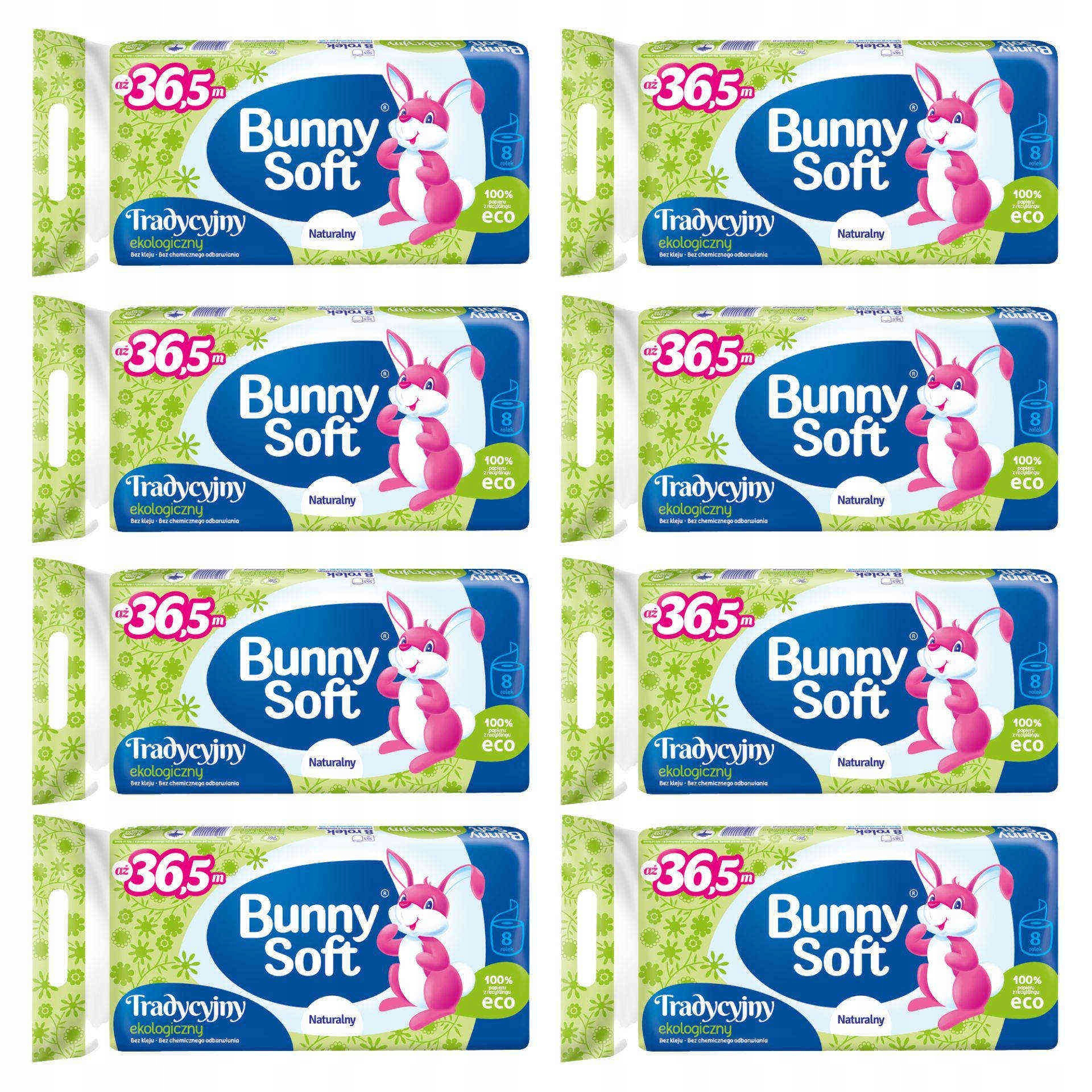 

Bunny Soft Tradycyjny Papier toaletowy 1W 8x8szt.