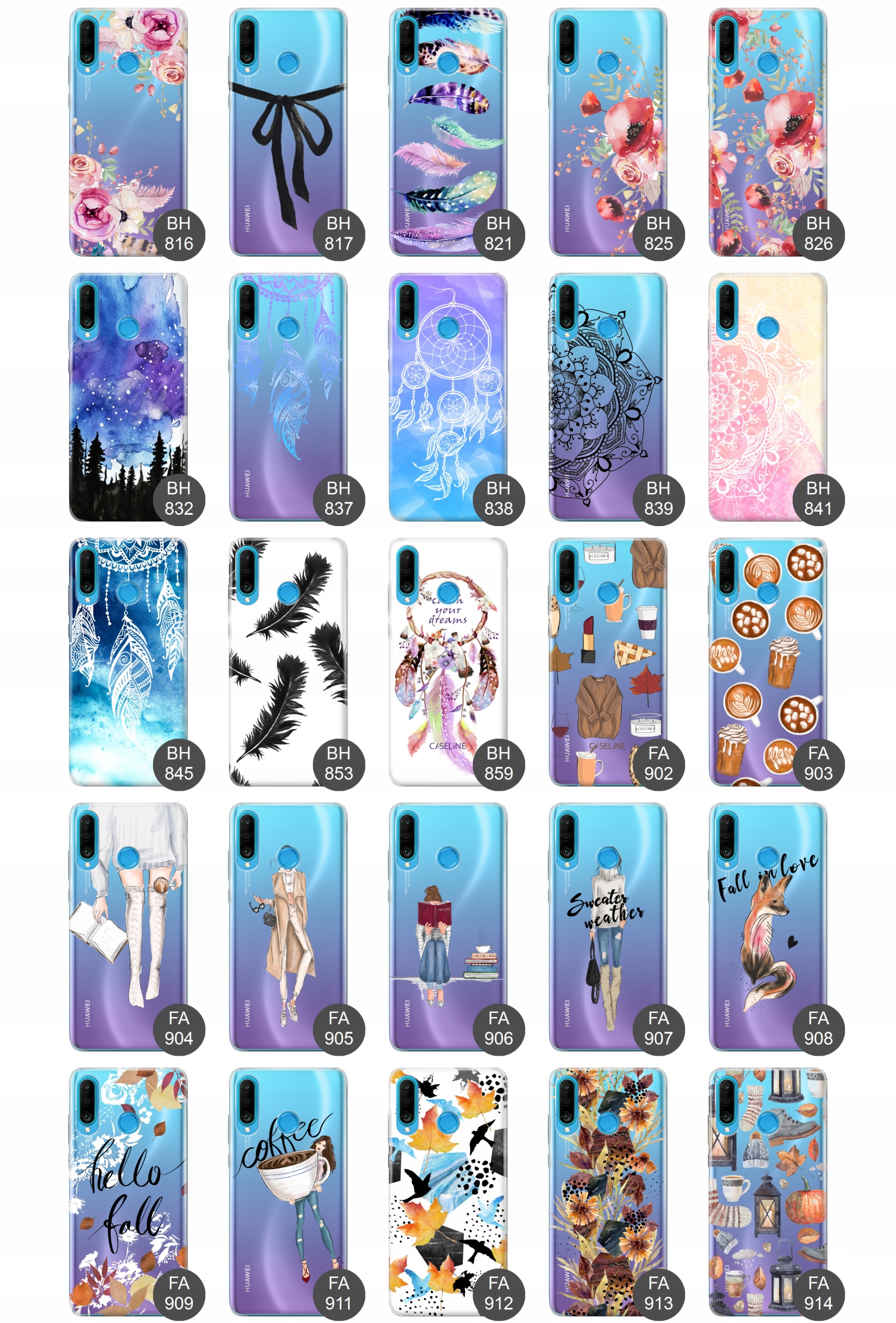 Etui do Huawei P30 LITE case guma wzory