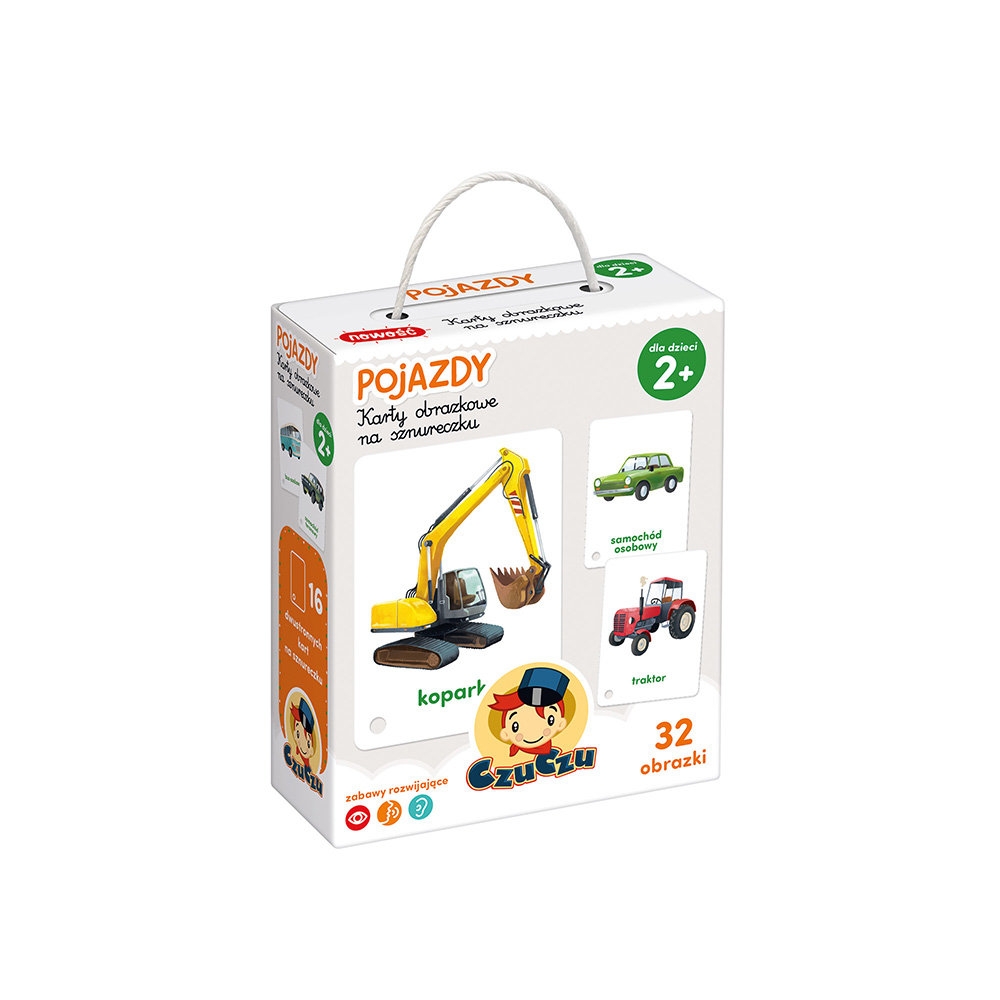 

Pojazdy Czuczu Karty obrazkowe na sznureczku 2+