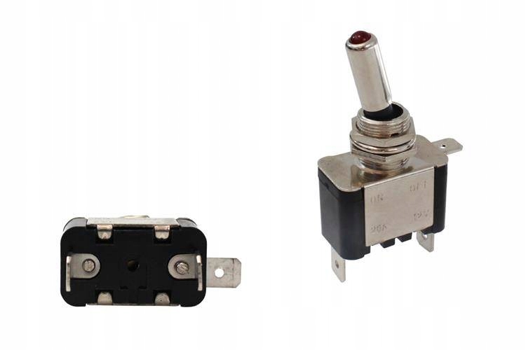 WŁĄCZNIK TOGGLE CHROME TYP.2 LED RED