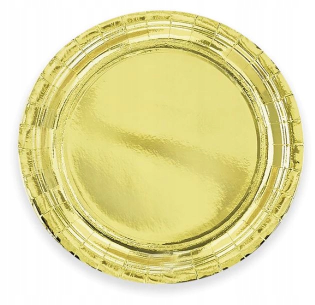 TALERZE TALERZYKI papierowe złote 6szt 23cm roczek