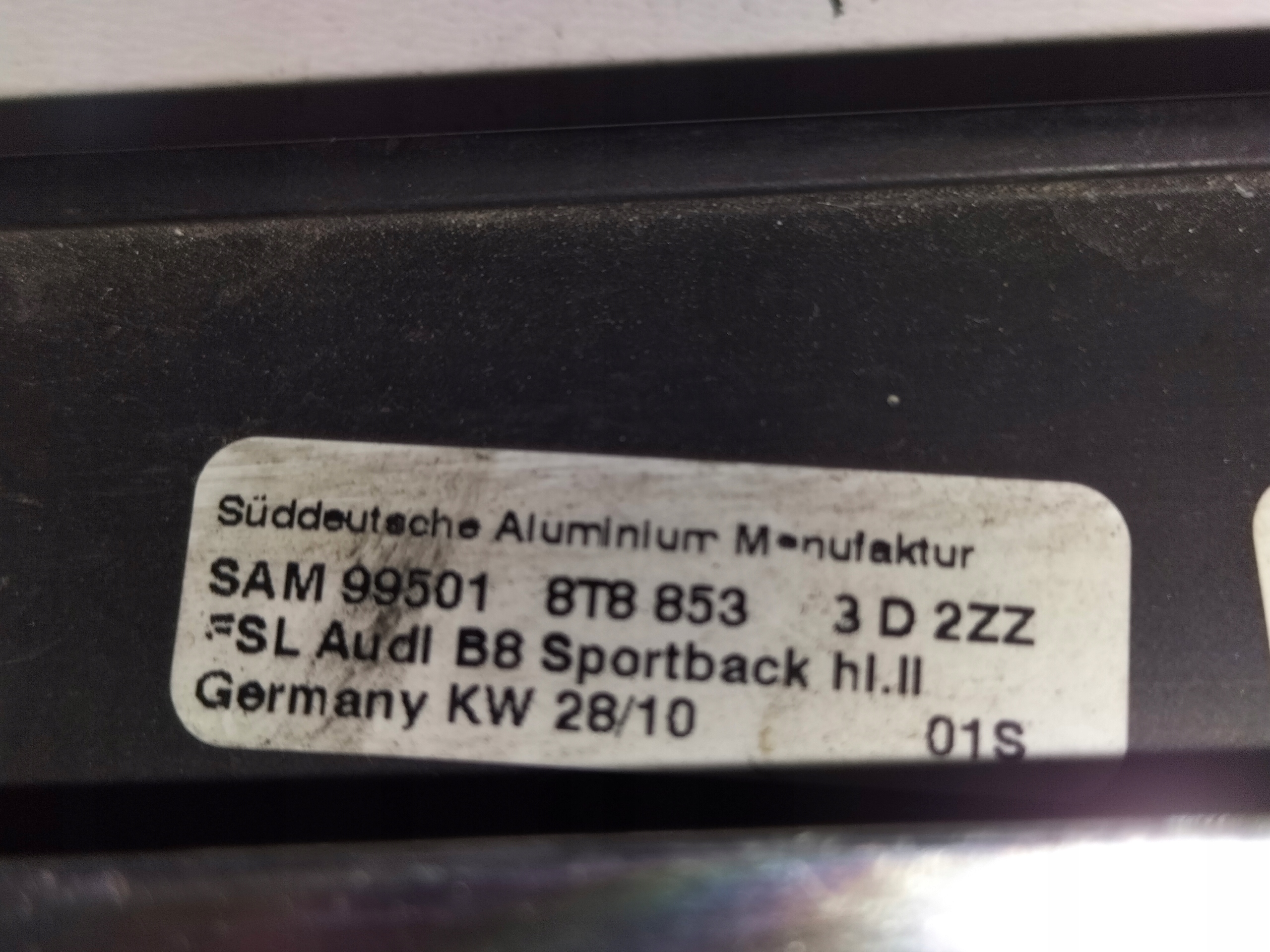 moulding dust door rear part left AUDI A5 B8 07-16 SPORTBACK