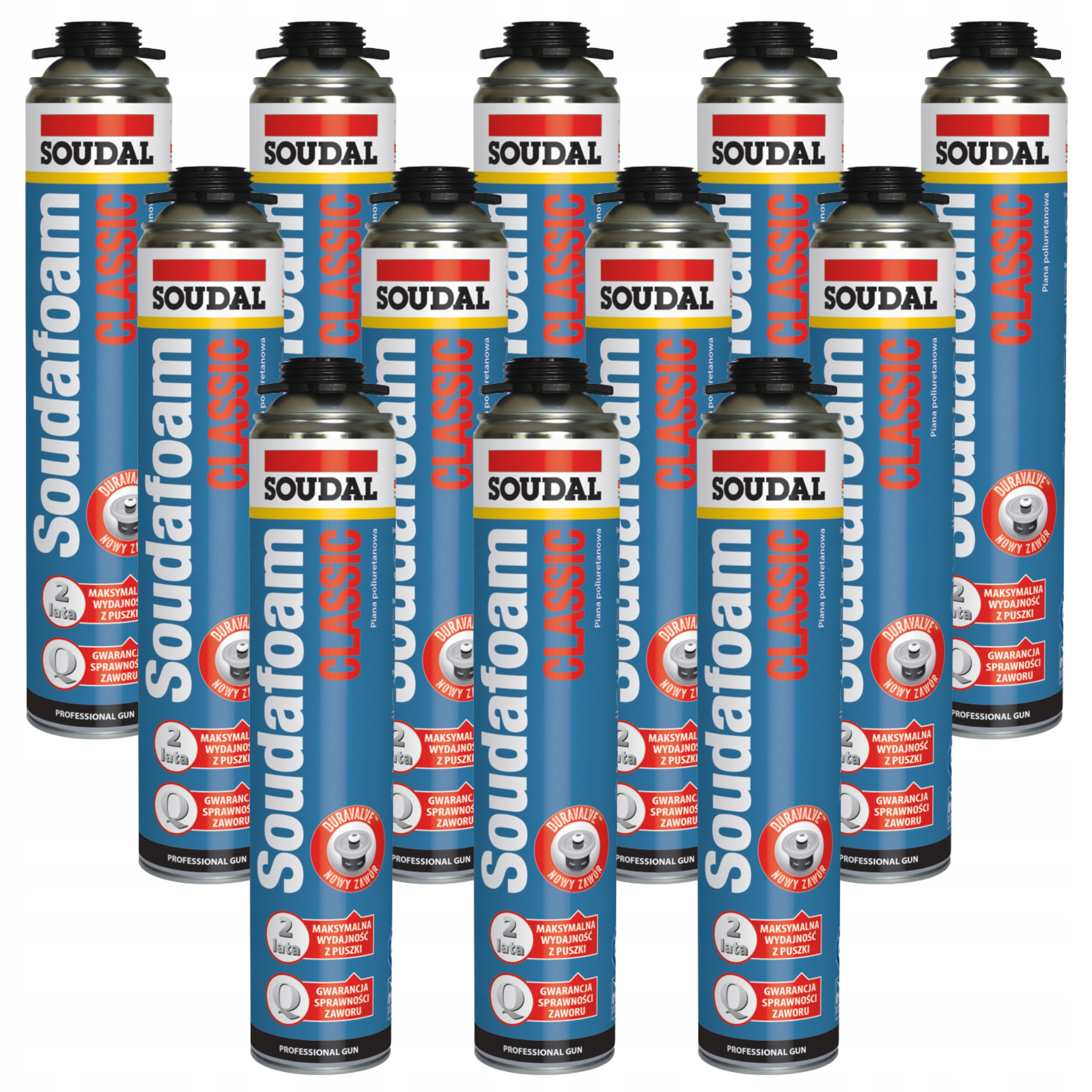 Montážní nízkotlaká pistolová pěna Soudal Soudafoam Classic 750 ml x 12