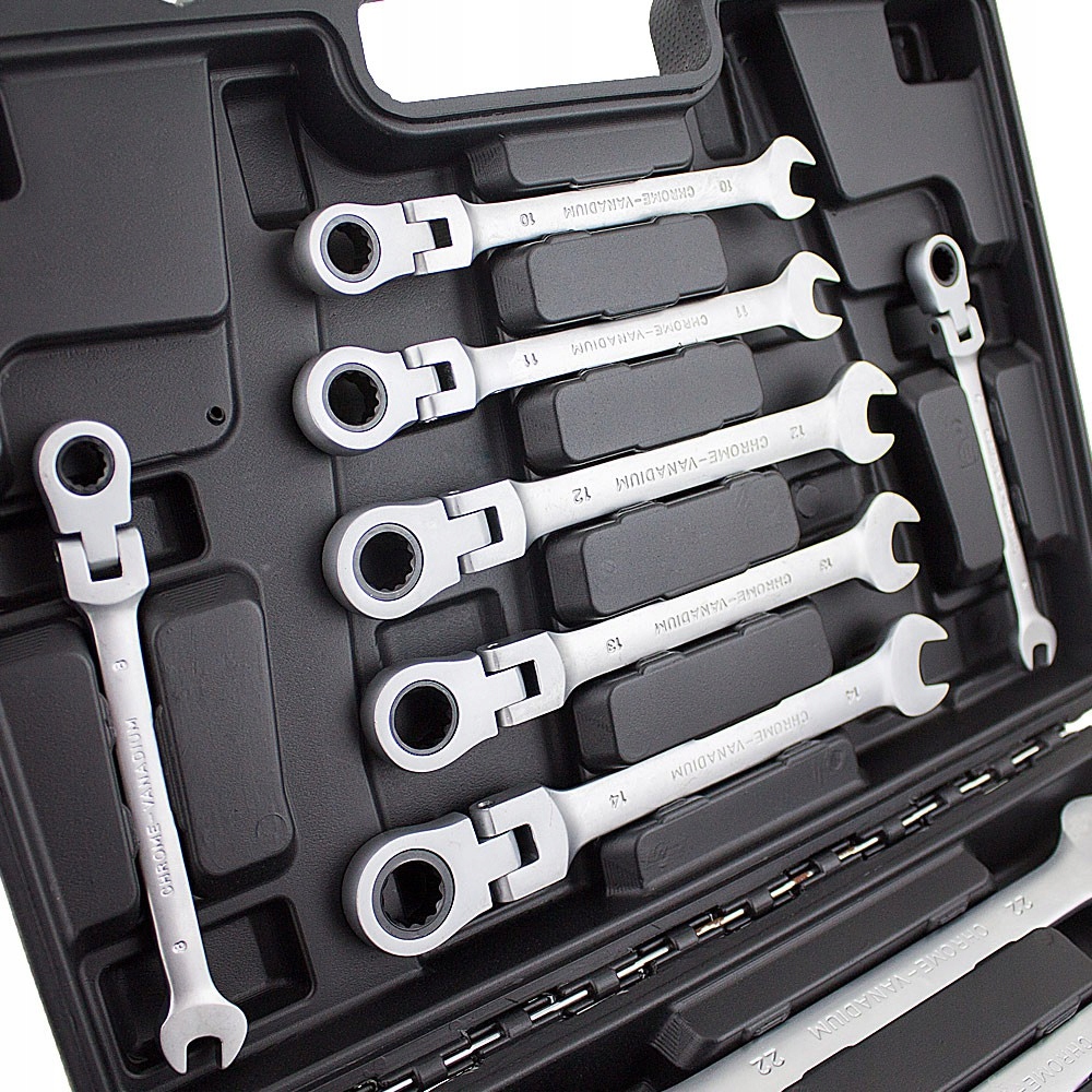 KLUCZE PŁASKO OCZKOWE Z GRZECHOTKĄ ŁAMANE 8-22 MM Marka Bituxx