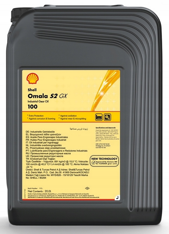 Shell Omala S2 Gx 100 20L