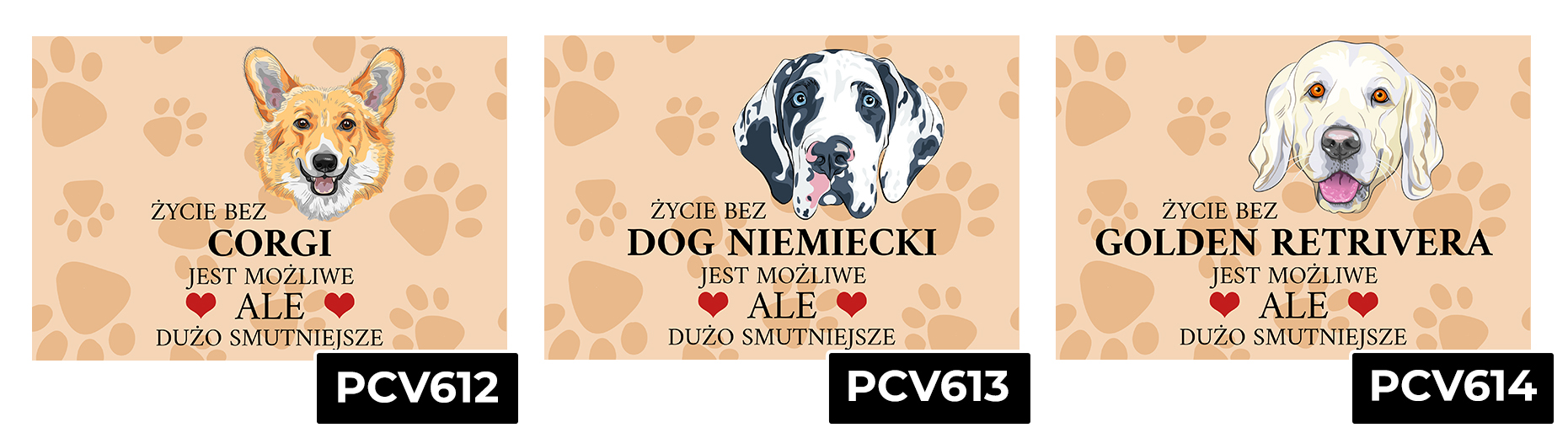 TABLICZKA PCV JASNO BRĄZOWY ŻYCIE BEZ WESTIE JEST MOŻLIWE ALE SMUTNE WZ Materiał tworzywo PCV