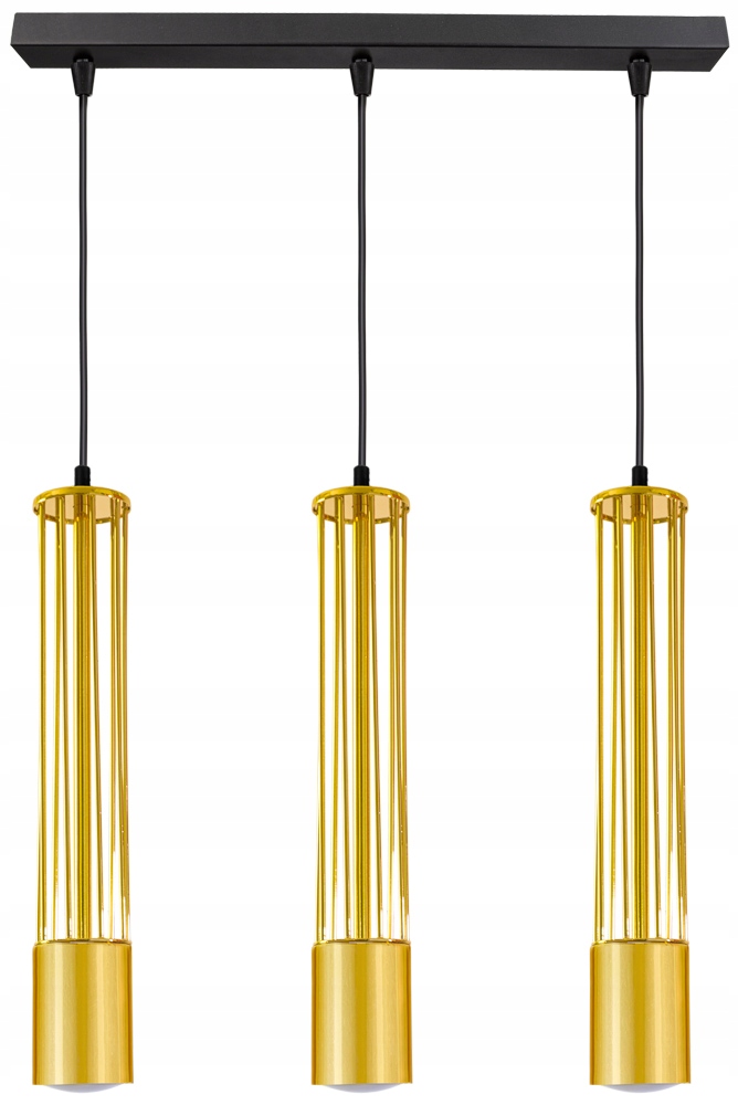 

Lampa Wisząca Sufitowa Żyrandol Złota Tuba Led