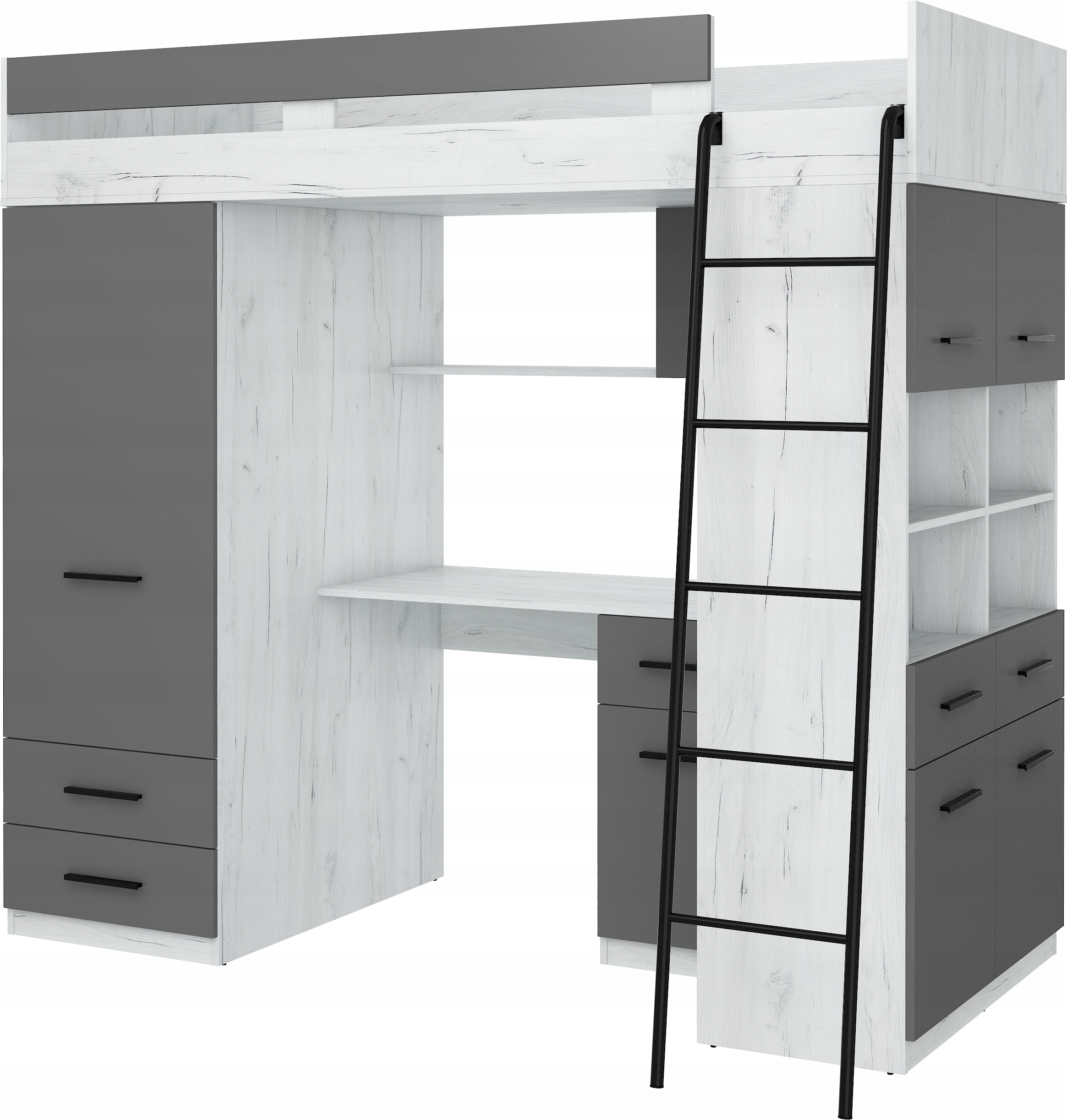 Antresola łóżko piętrowe LEVEL L craft b. grafit Liczba miejsc do spania 1