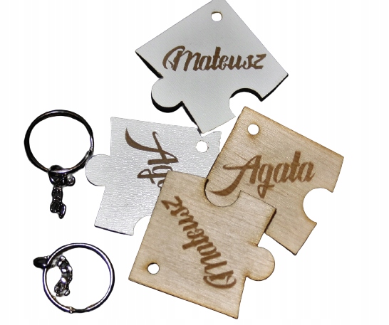 

Brelok Z Łańcuszkiem Puzzle Grawer Imiona Napis