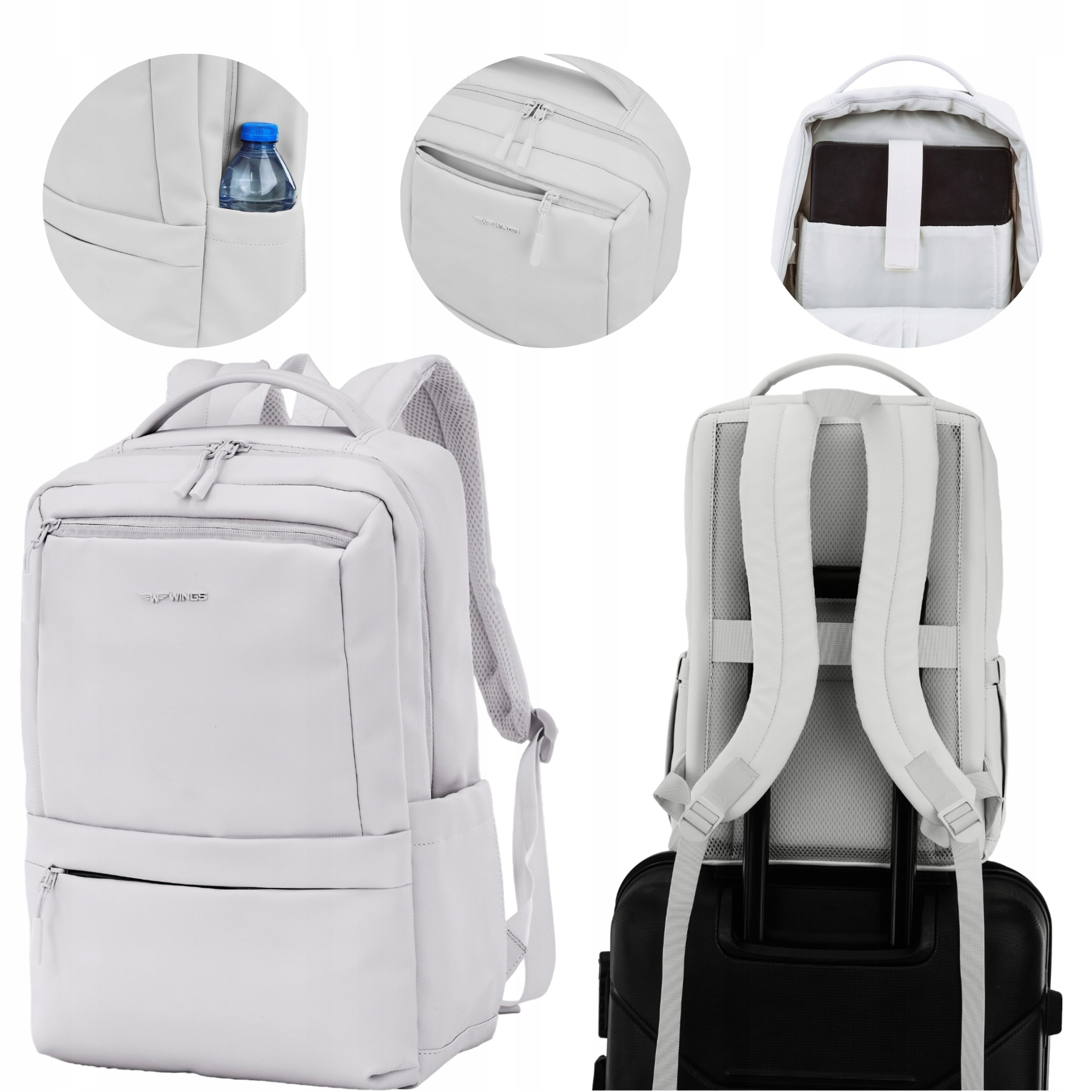 Plecak kabinowy Wings bagaż z kieszenią na laptop system wentylacji pleców