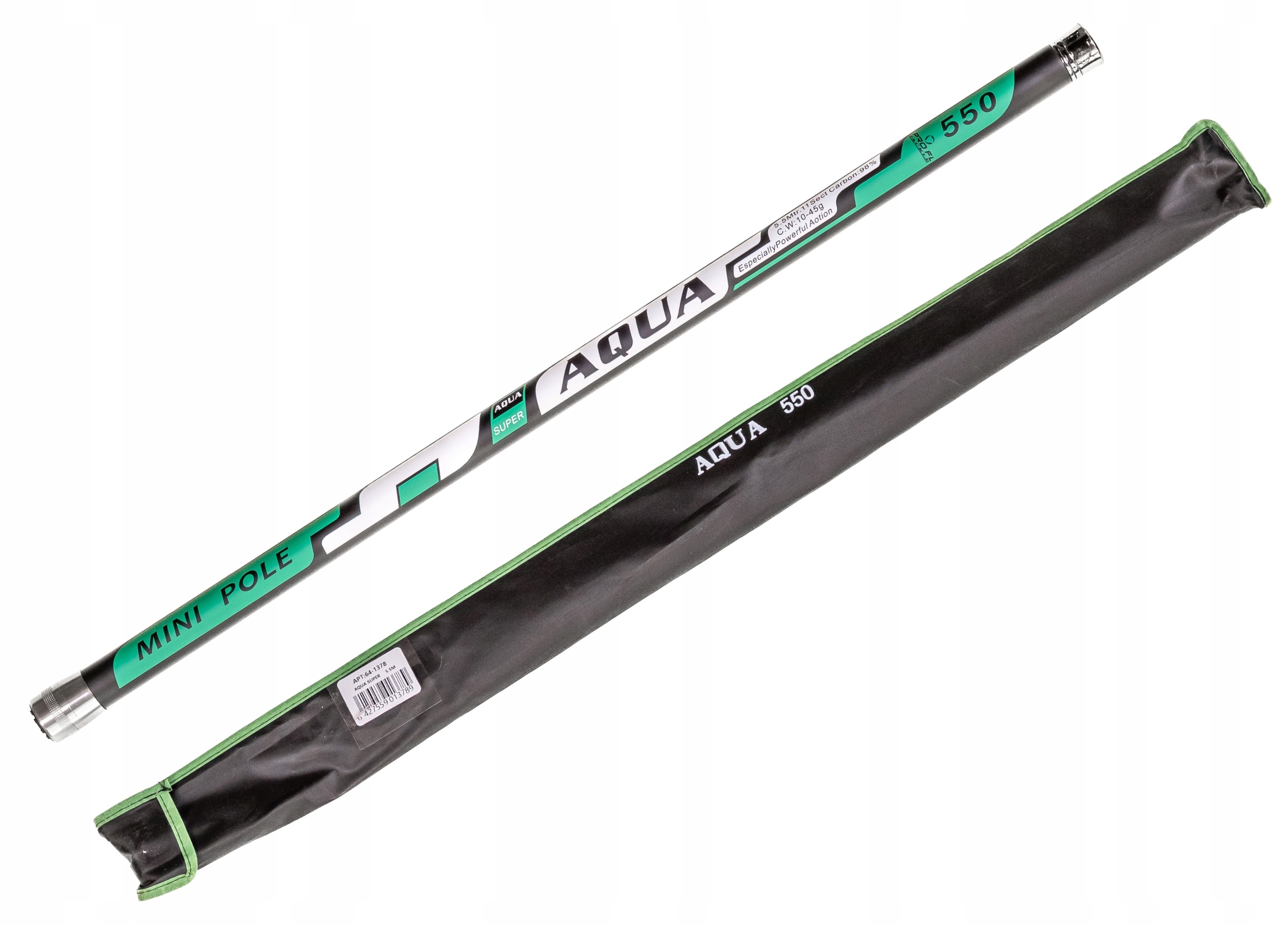 Wędka Bat Węglowy 6,0 m Aqua Mini Pole 10-45 Gram 12 sekcji