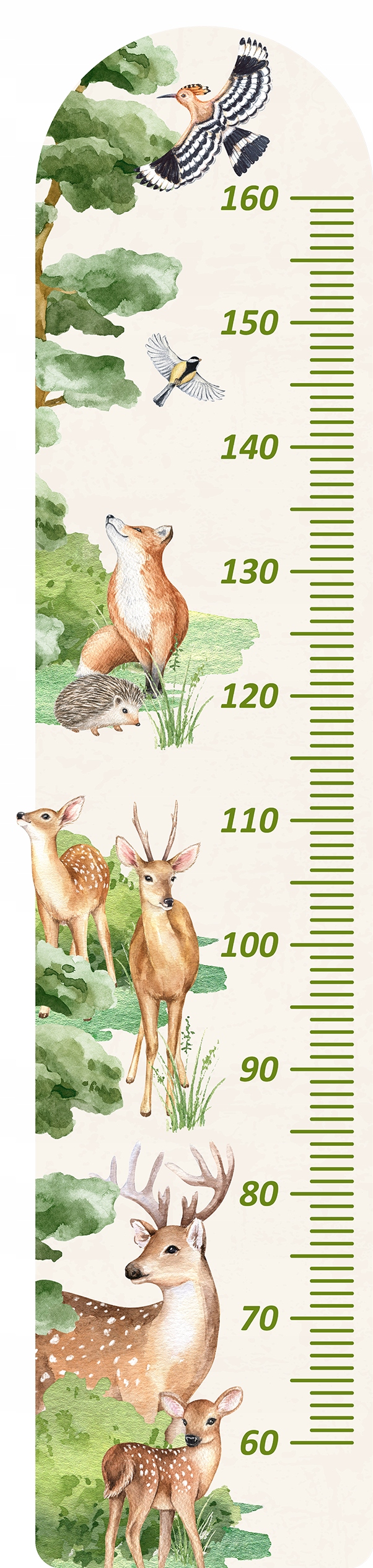 Miarka wzrostu naklejka na ścianę las zwierzęta leśne sarenka lis EAN (GTIN) 5907022949117