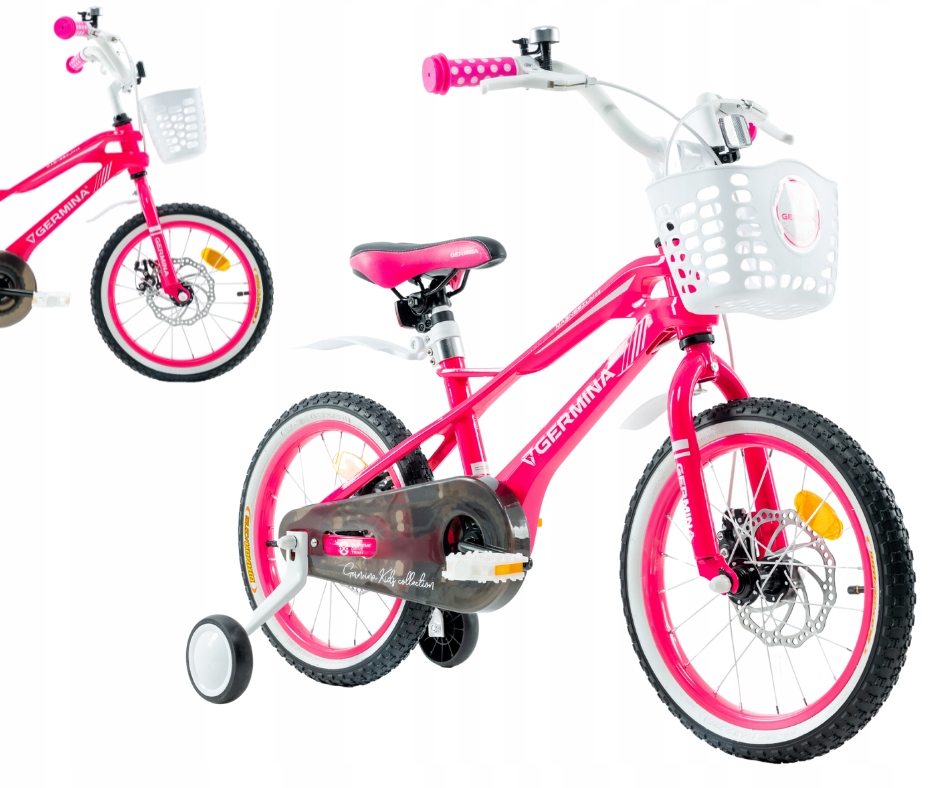 Rowerek dziecięcy rower dla dziewczynki 16 cali Lekki różowy z koszykiem
