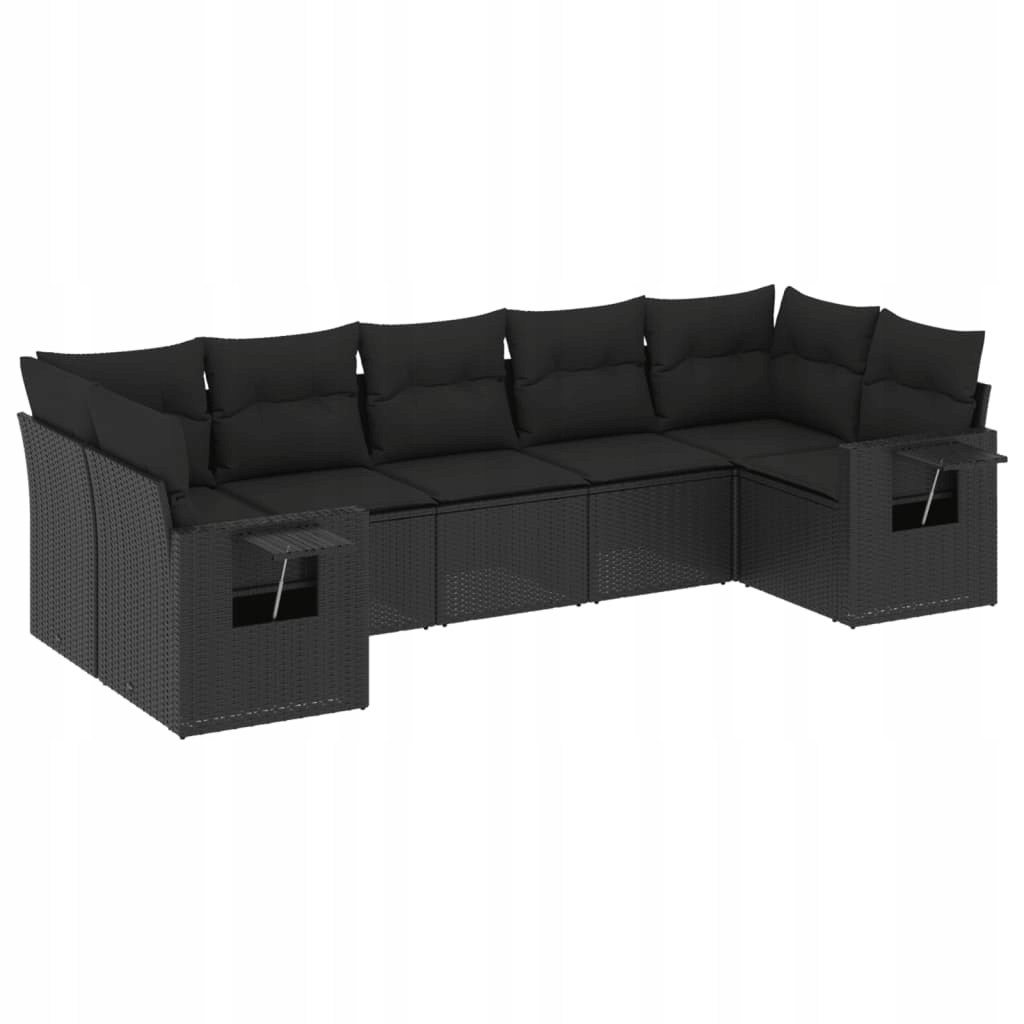 Set zahradního nábytku plast vidaXL černý 7 el.