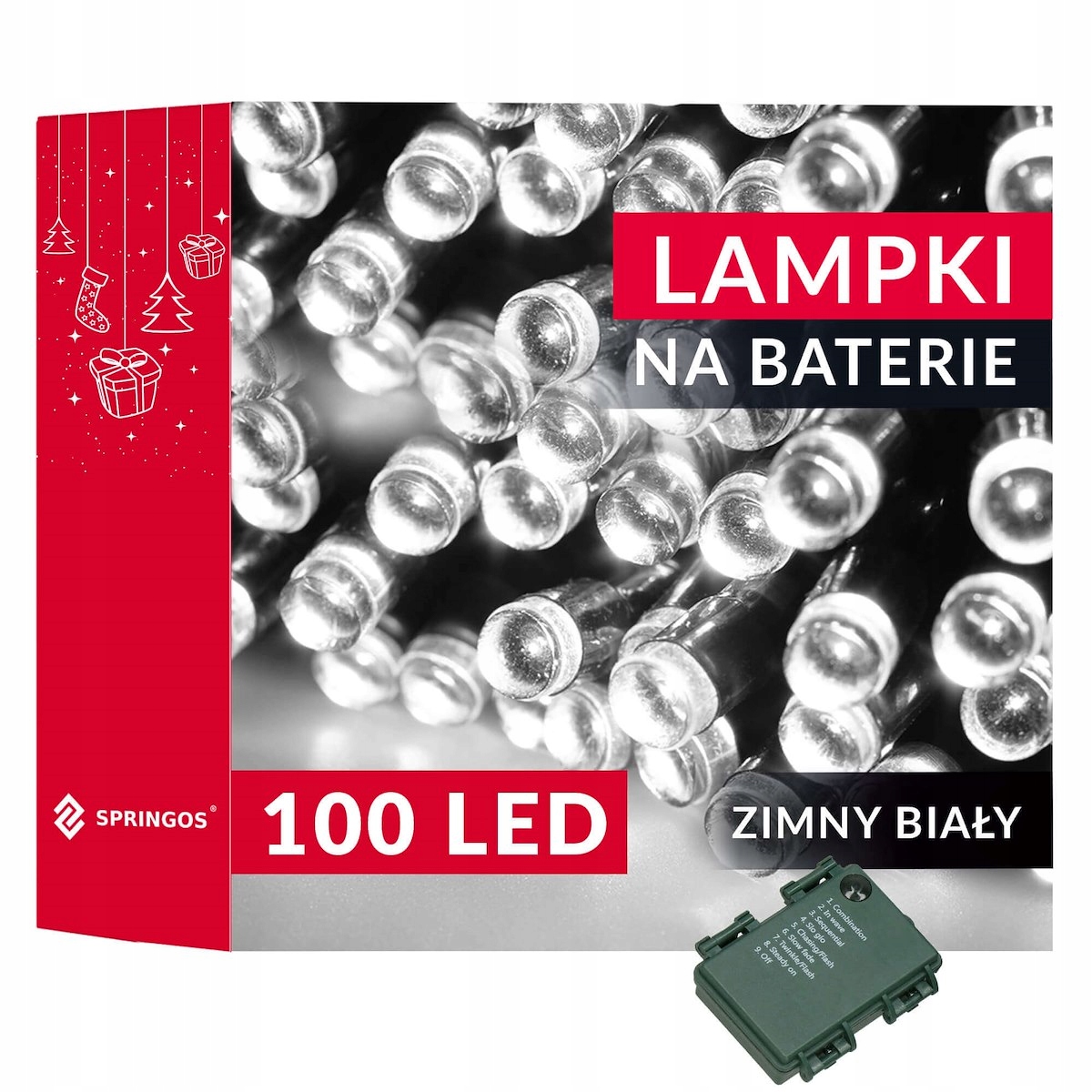 

Lampki Choinkowe 100 Led Zewnętrzne Białe Timer