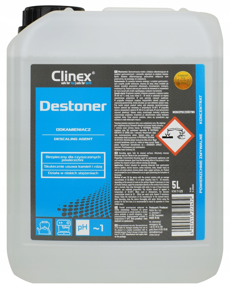 

Clinex Destoner 5L Odkamieniacz Żelazka Ekspresu