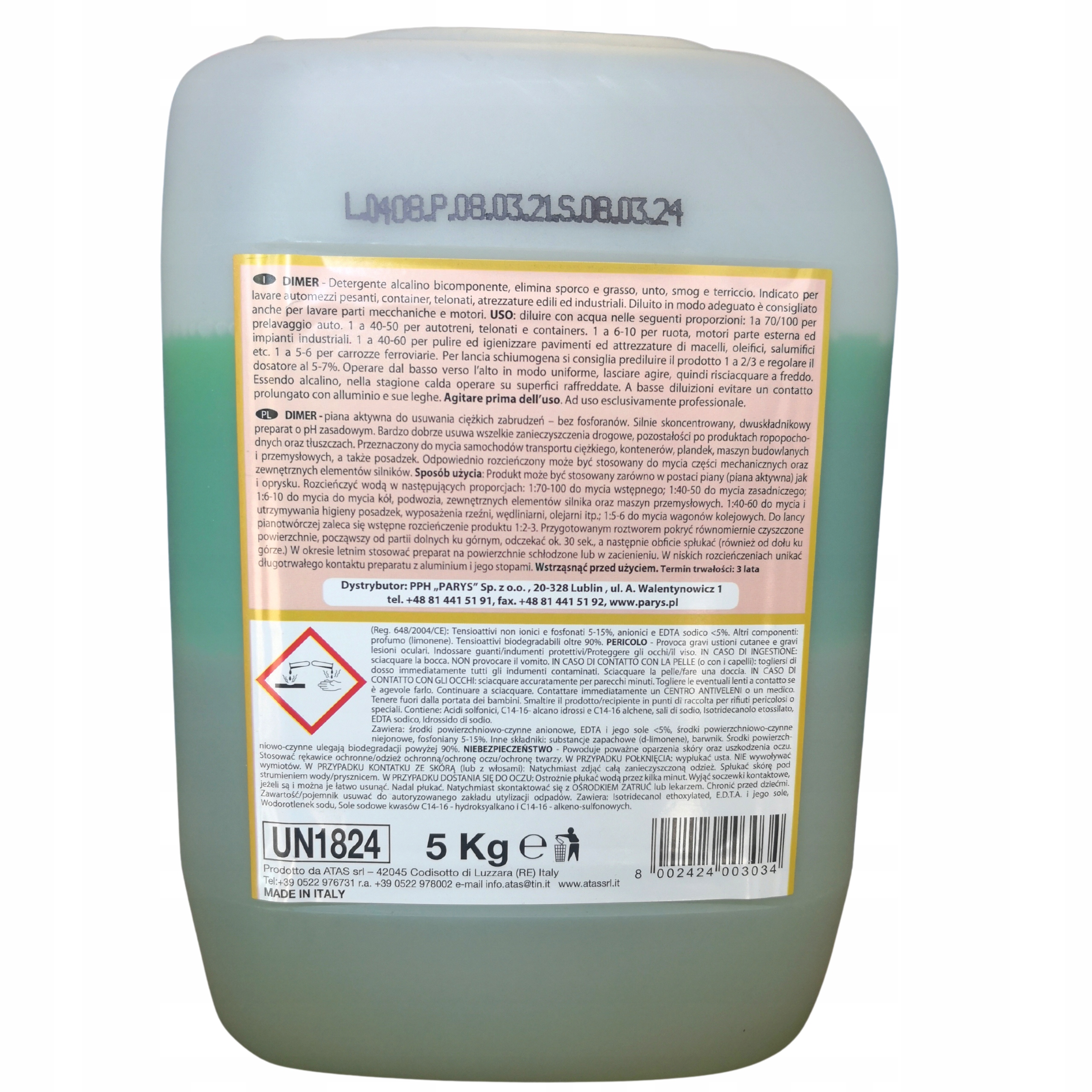 ATAS DIMER SRODEK DO MYCIA AKTYWNA PIANA 5KG EAN 8002424003034