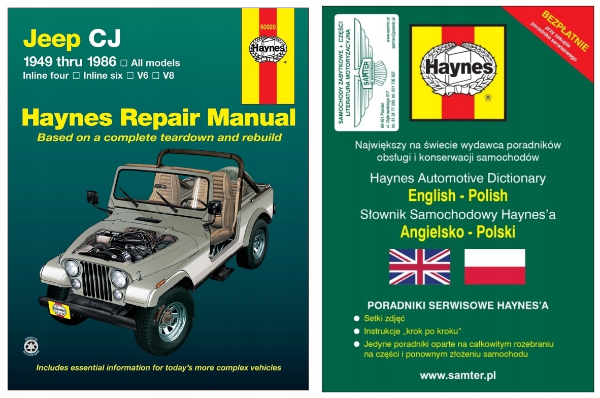 Jeep CJ2 CJ3 CJ5 CJ6 CJ7 (1949-1986) instrukcja napraw Haynes +GRATIS 24h