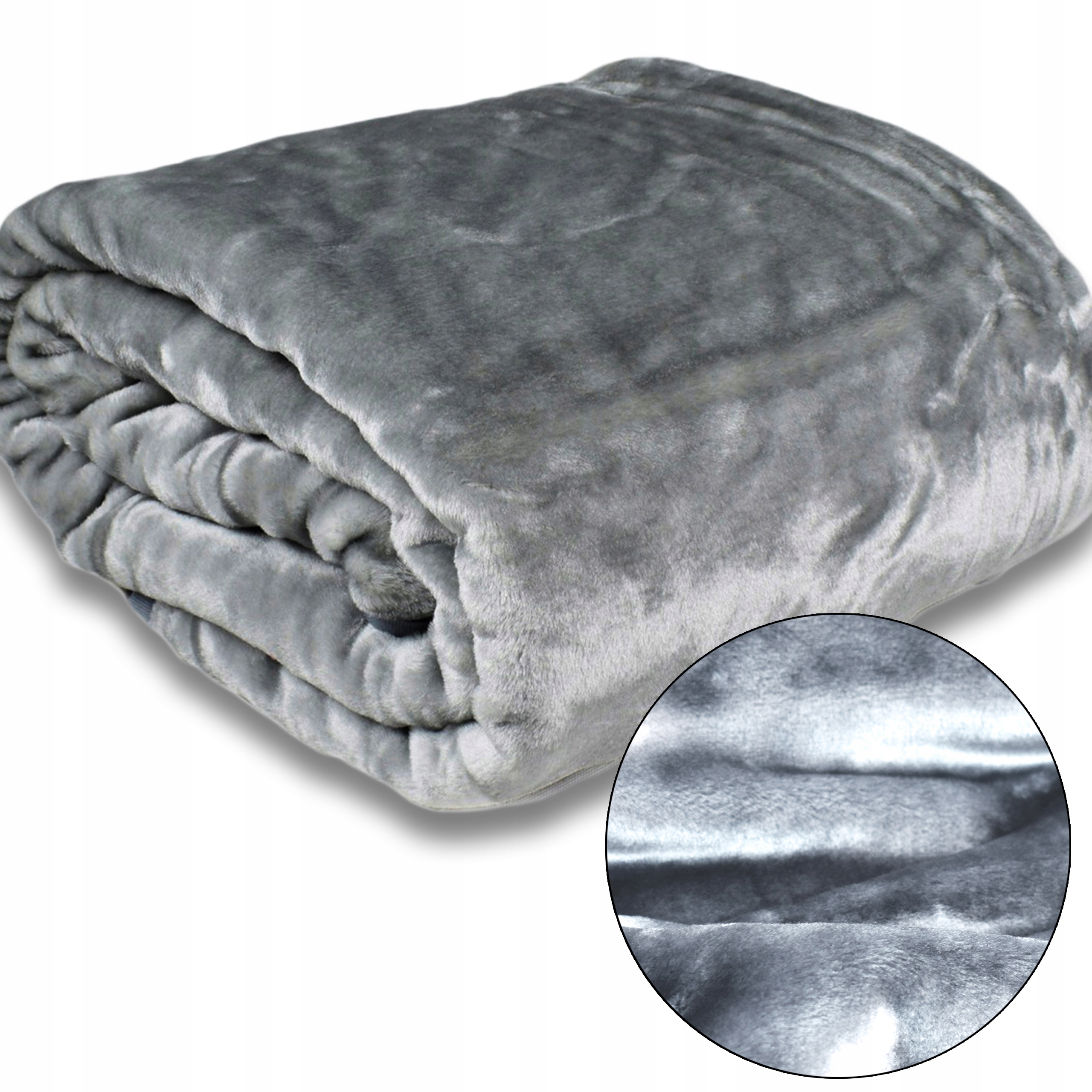 

Koc 160x200cm Gładki Poliester Gruby Ciepły szary