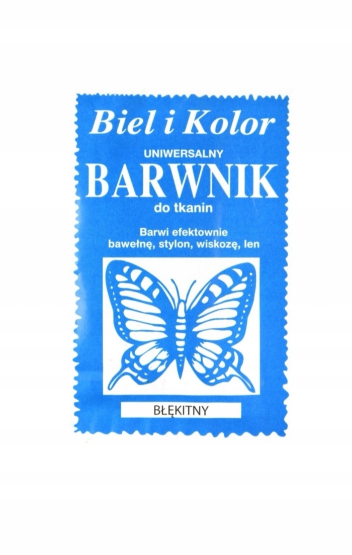 

Barwnik do tkanin Biel i kolor błękitny 10 g