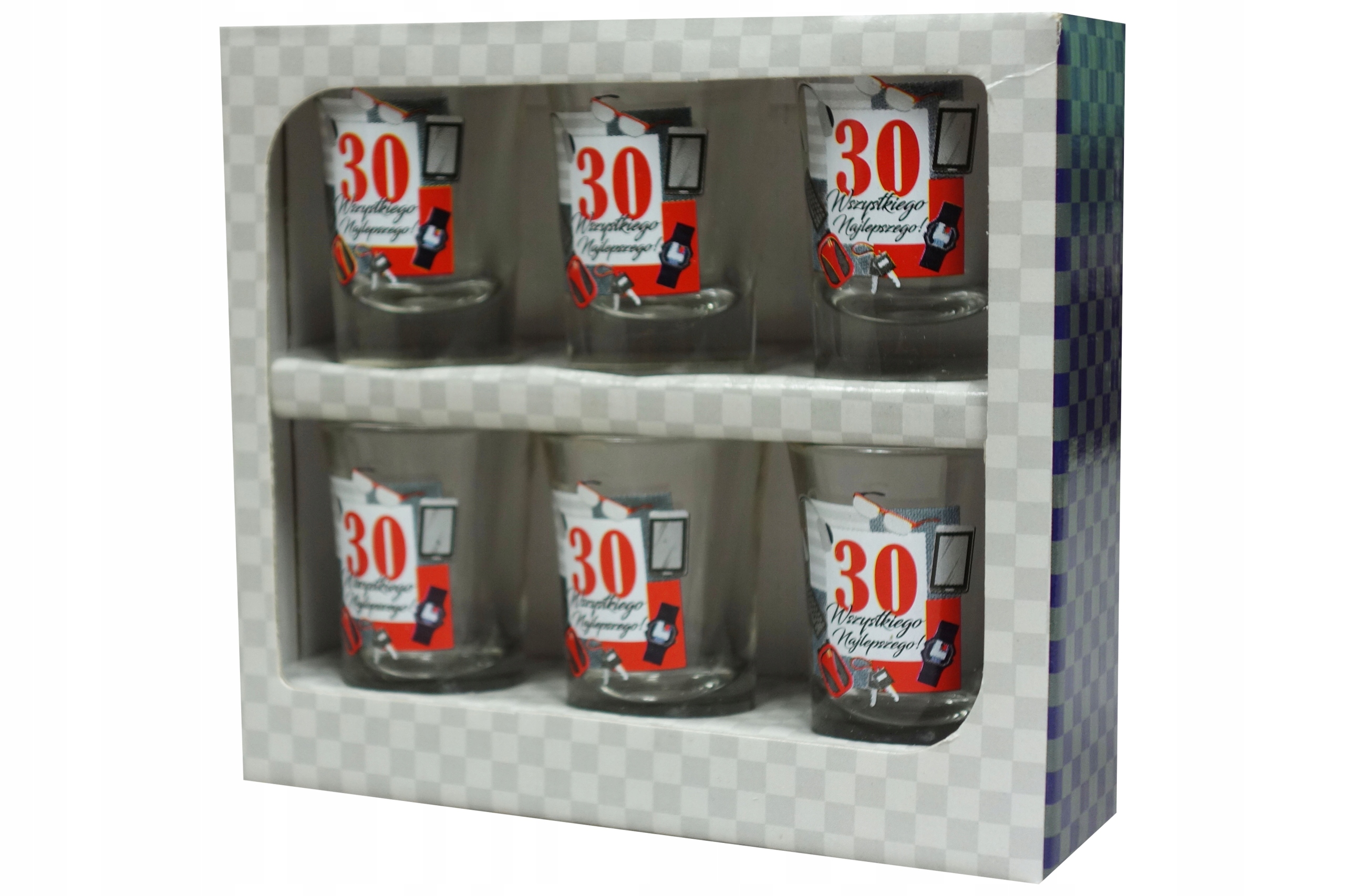 

Kieliszki do wódki 30 urodziny 6szt 35 ml