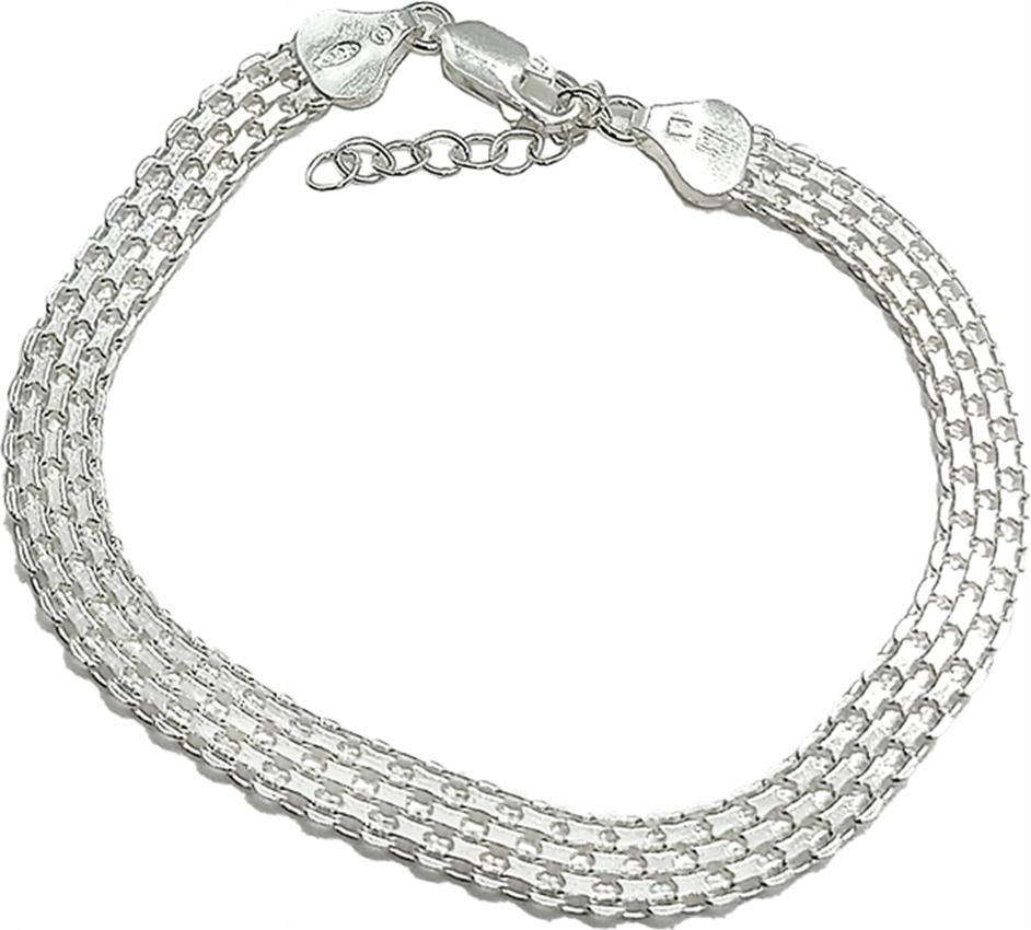 Stříbrný náramek 925 dámský elegantní bismarkový úplet velikost 18 moderní