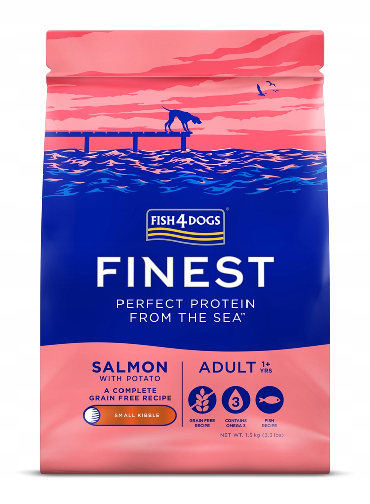 Levně FISH4DOGS Granule pro dospělé psy Finest losos s bramborami 1,5 kg, 1+