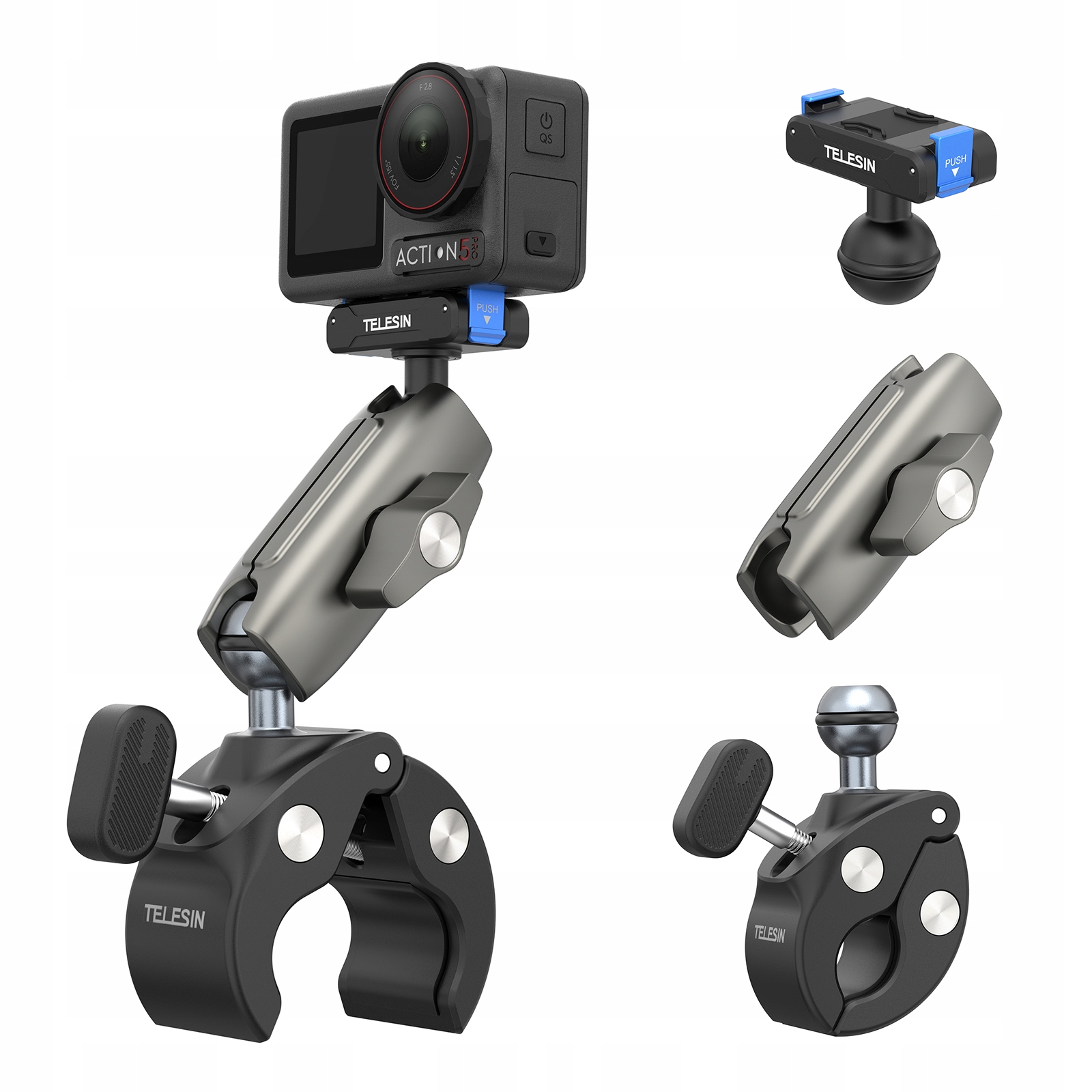 Svěrák Magic Arm Klips Bike Motor pro Dji Action 5 Pro 4 3 Osmo 360