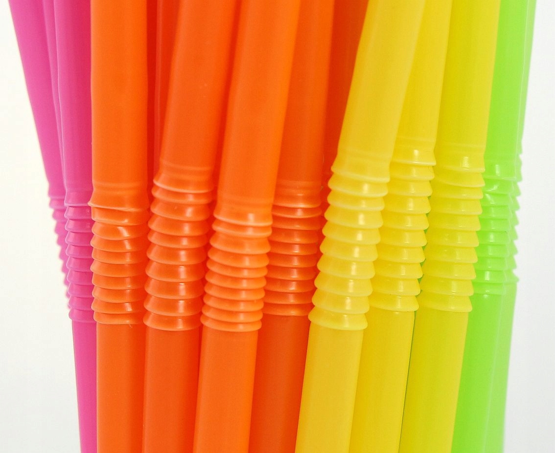 SŁOMKI PLASTIKOWE ŁAMANE WIELOKROTNEGO UŻYTKU - 5x210mm 500 SZTUK KOLOROWE Długość (cm) 21