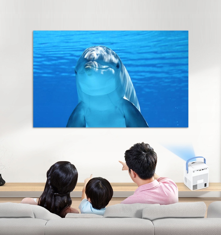 HORDOZHATÓ PROJEKTOR 4K 2in1 ANDROID BOX SMART TV Wi-Fi hangszóró JBL + Távirányító Alapfelbontás (px) 1280 x 720