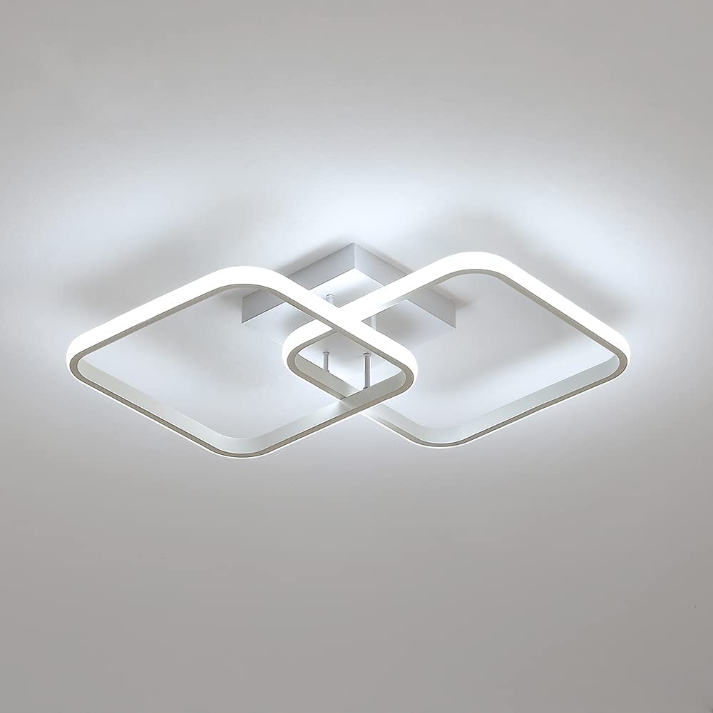 Led stropní svítidlo, závěsný plafon, bílý, čtvercový, moderní, do obývacího pokoje, 42W, 6500K